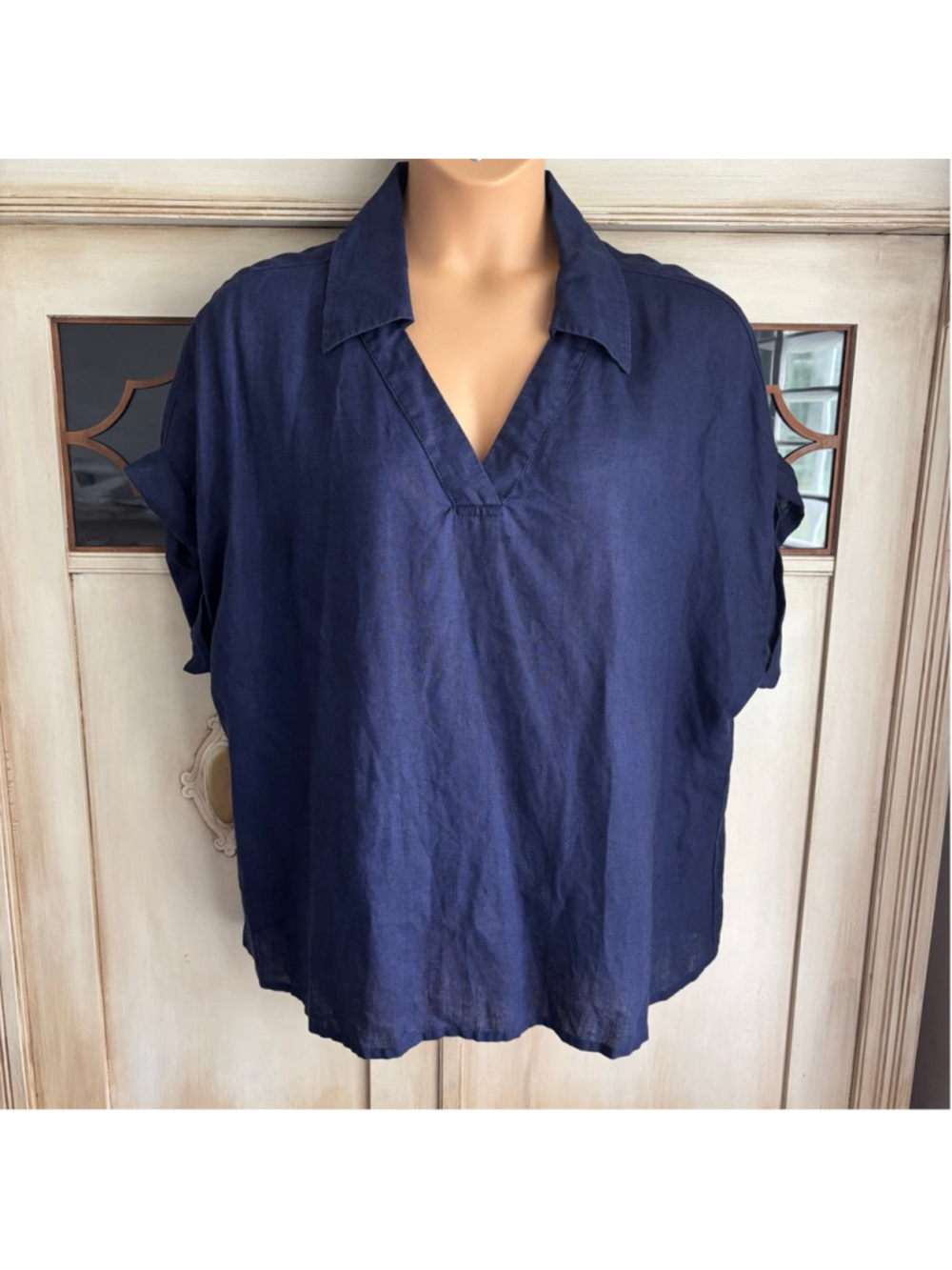 EUC Womens FLAX Sport Tee in Navy | Sz Lg